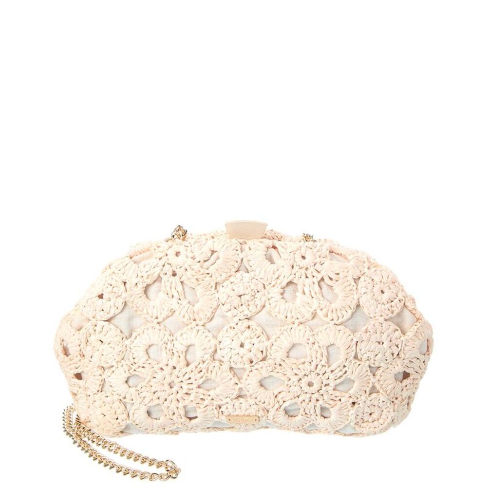 Rafé Aya Raffia Clutch, Brown